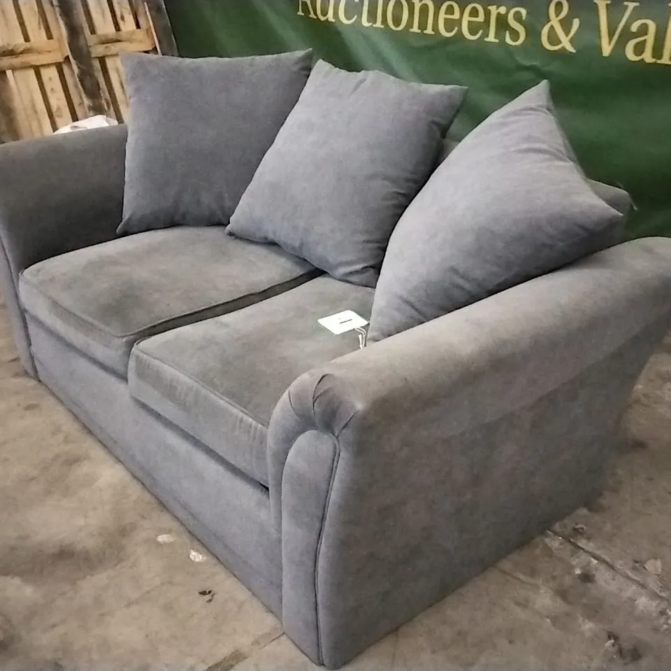 QUALITY DESIGNER CHARCOAL FABRIC 2 SEATER SOFA