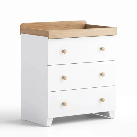 BOXED CLASSIC CHANGING UNIT - WHITE/OAK (2 BOXES)