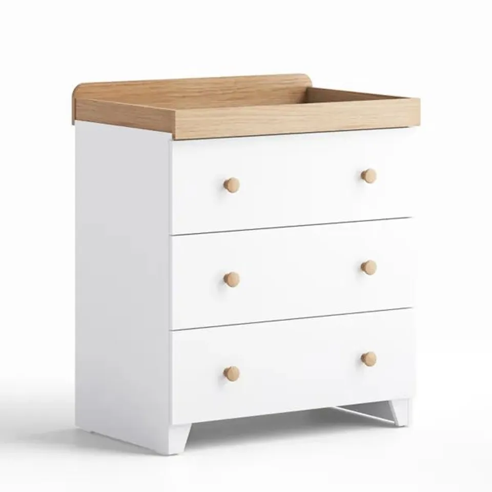 BOXED CLASSIC CHANGING UNIT - WHITE/OAK (2 BOXES)