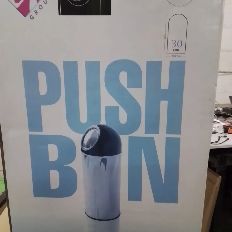 BOXED 30 LITRE PUSH BIN