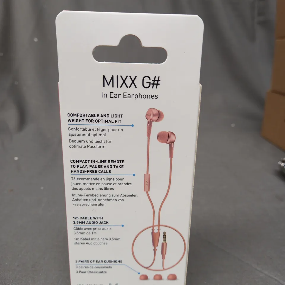 BOXED LOT OF 10 MIXX IN EAR EARPHONES PINK