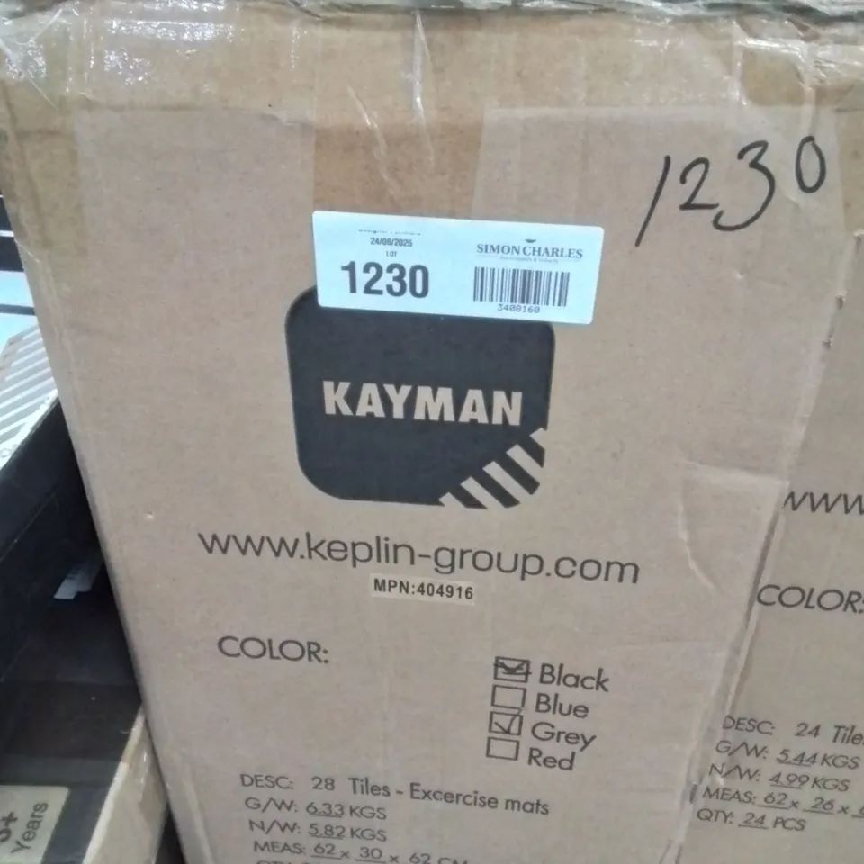 BOX CONTAINING APPROXIMATELY 28 EXERCISE FOAM TILES
