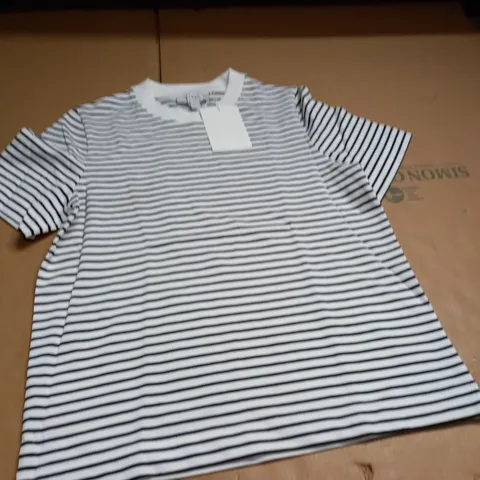 COS BLACK/WHITE STRIPE T-SHIRT - EUR S