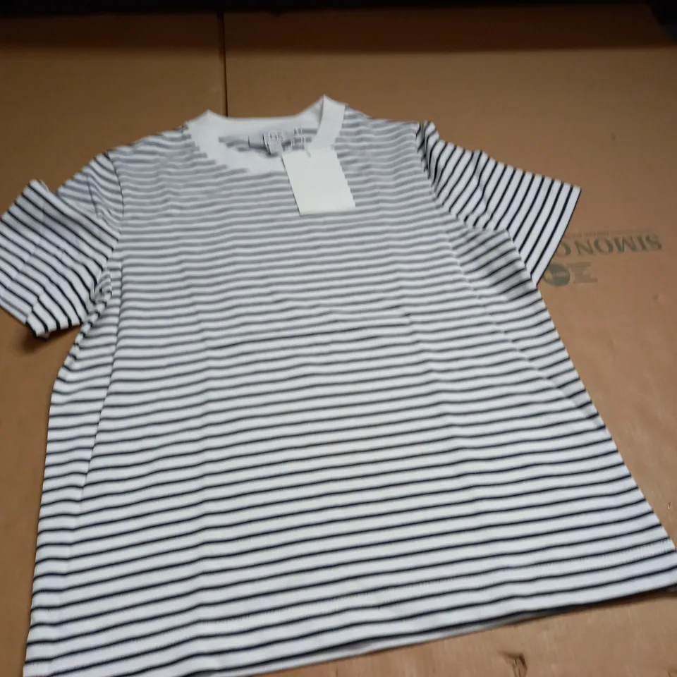 COS BLACK/WHITE STRIPE T-SHIRT - EUR S
