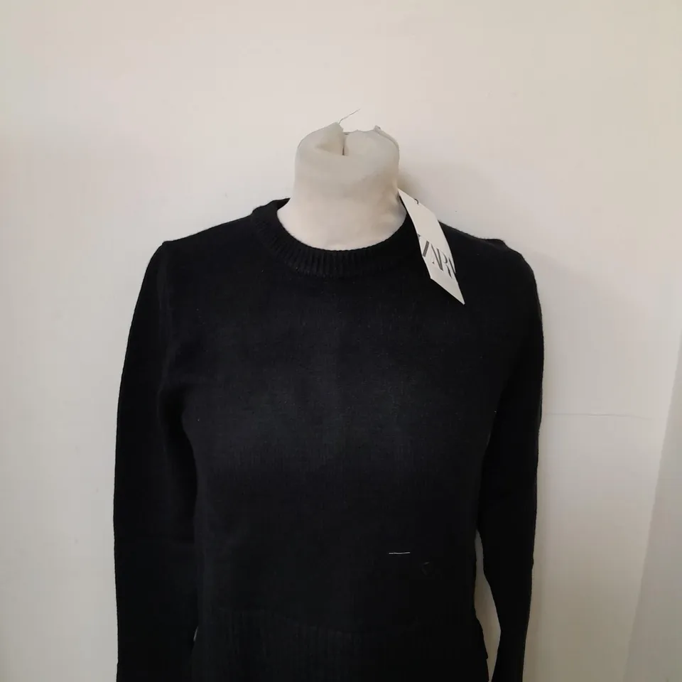 ZARA KNITTED JUMPER BLACK WITH BAG SIZE S