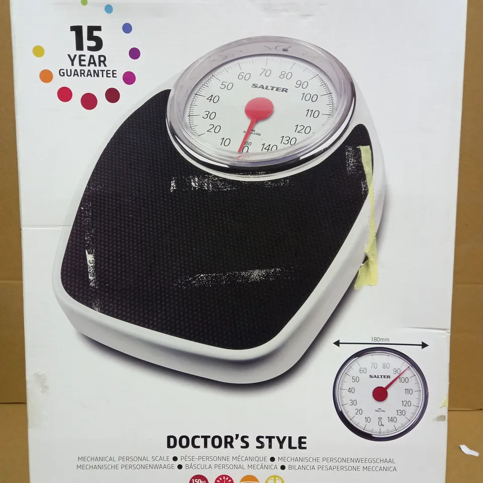 BOXED SALTER DOCTORS STYLE MECHANICAL PERSONAL SCALE 