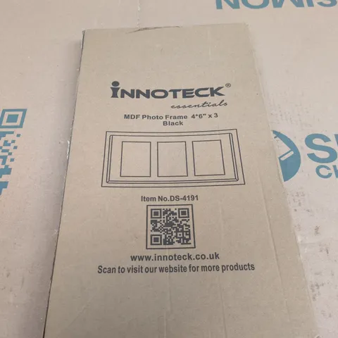 INNOTEK ESSENTIALS MDF PHOTO FRAME SET – BLACK, 4X6IN, 3 FRAMES