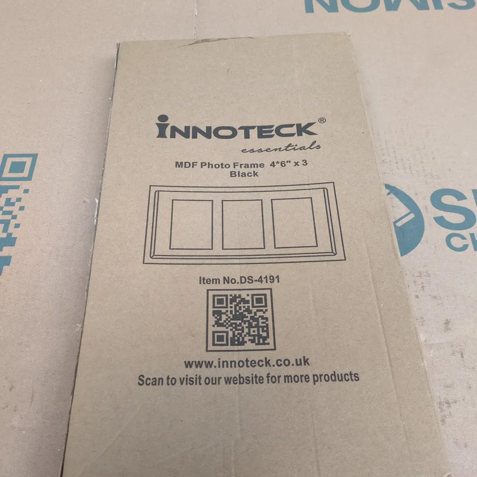 INNOTEK ESSENTIALS MDF PHOTO FRAME SET – BLACK, 4X6IN, 3 FRAMES