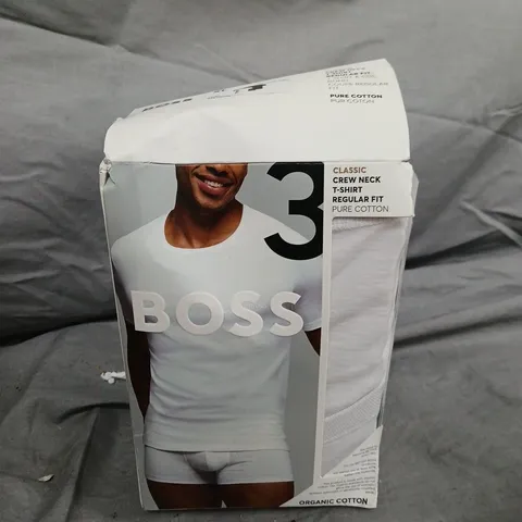 BOSS CLASSIC CREW NECK T‑SHIRT 3-PACK – WHITE, PURE COTTON, REGULAR FIT - SIZE XL