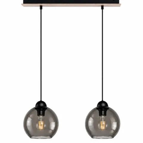 BOXED KETER LIGHTING PENDANT LIGHT YUNO WOOD BLACK/NATURAL