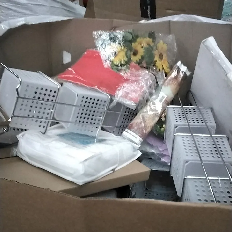 PALLET OF ASSORTED ITEMS INCLUDING CHROME BATHROOM RACK, SPA BATH PILLOW, FIRE RETARDANT MAT, PAINTING BY NUMBERS KIT AND CAR WIPER BLADES 