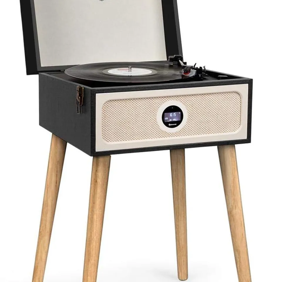 BOXED AUNA SARAH ANN TURNTABLE BLACK BLUETOOTH 4.0 33, 45, 78 RPM USB SD 