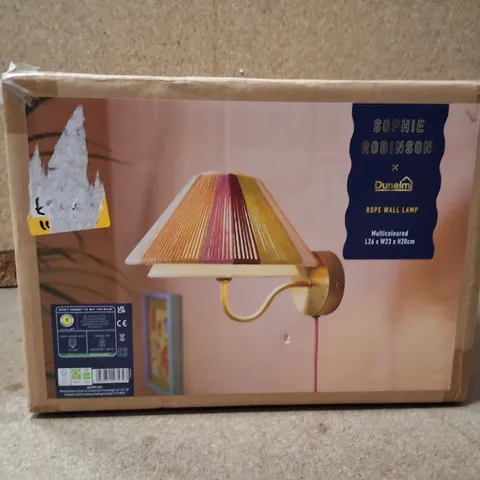 BOXED SOPHIE ROBINSON X DUNELM ROPE WALL LAMP – MULTI