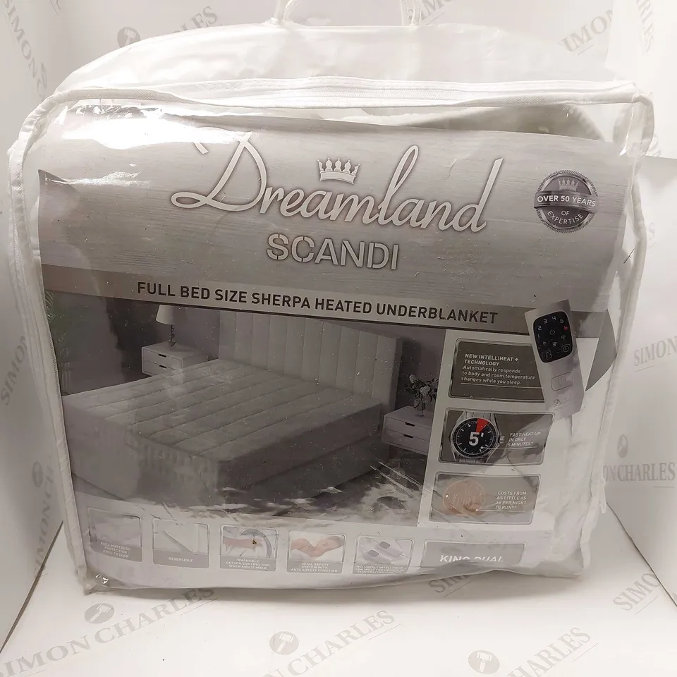 DREAMLAND SCANDI FULL BED SIZE SHERPA HEATED UNDER BLANKET - SIZE UNKNOWN
