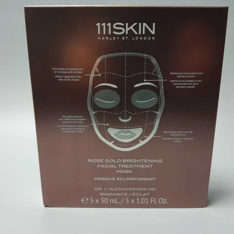 BOXED 111SKIN HARLEY ST.LONDON ROSE GOLD BRIGHTENING FACIAL TREATMENT MASK - (5x30ml)