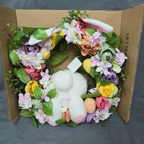 22" EASTER WREATH WITH RABBIT