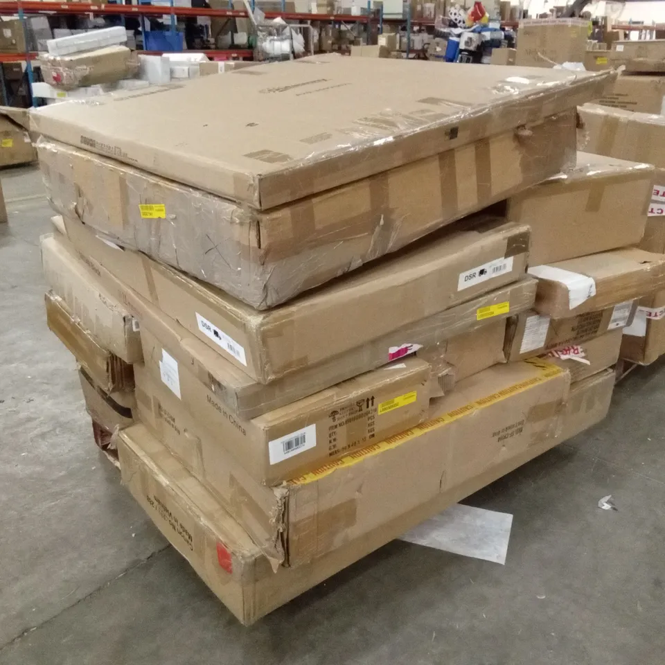 PALLET OF ASSORTED INCOMPLETE FURNITURE PARTS AND PIECES
