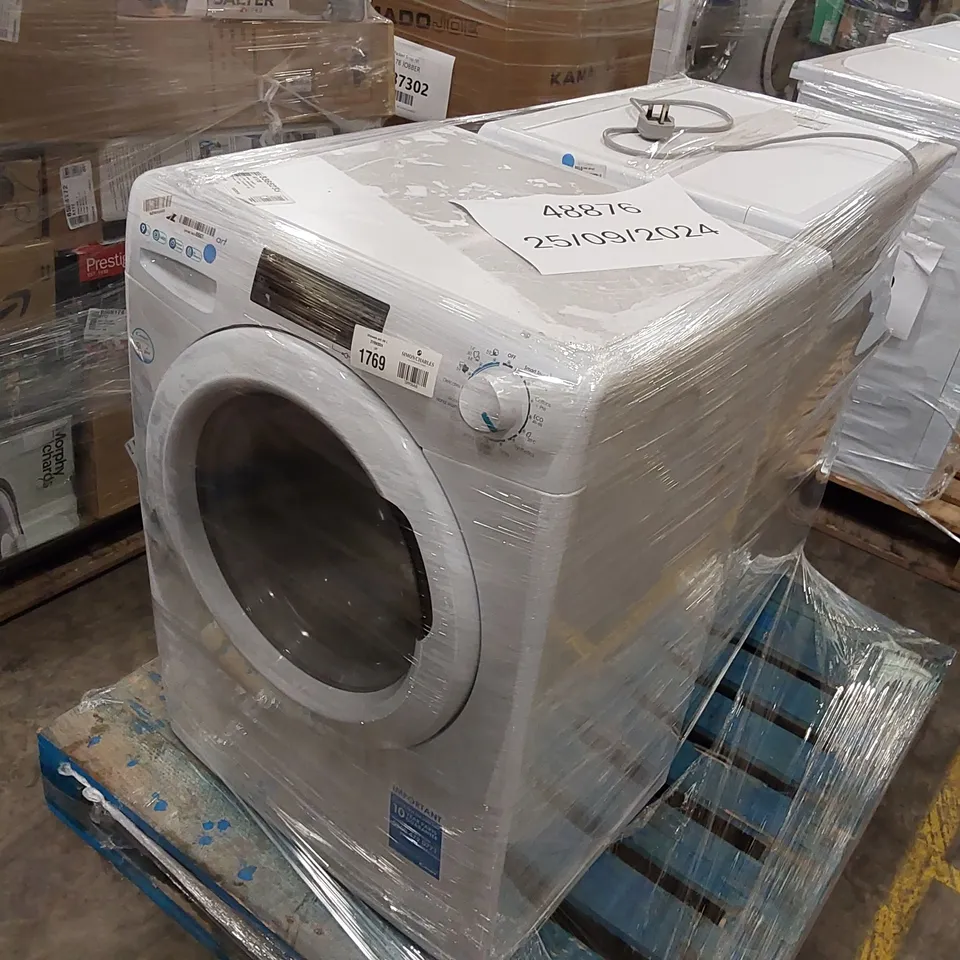 PALLET OF HISENSE FREESTANDING 9 KG WASHING MACHINE AND CANDY SMART FREE STANDING WASHING MACHINE WHITE