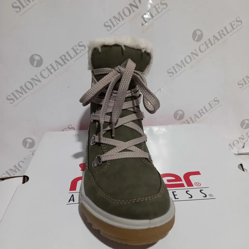 BOXED RIEKER ANTISTRESS WARM HIKING BOOTS, KHAKI - SIZE 4
