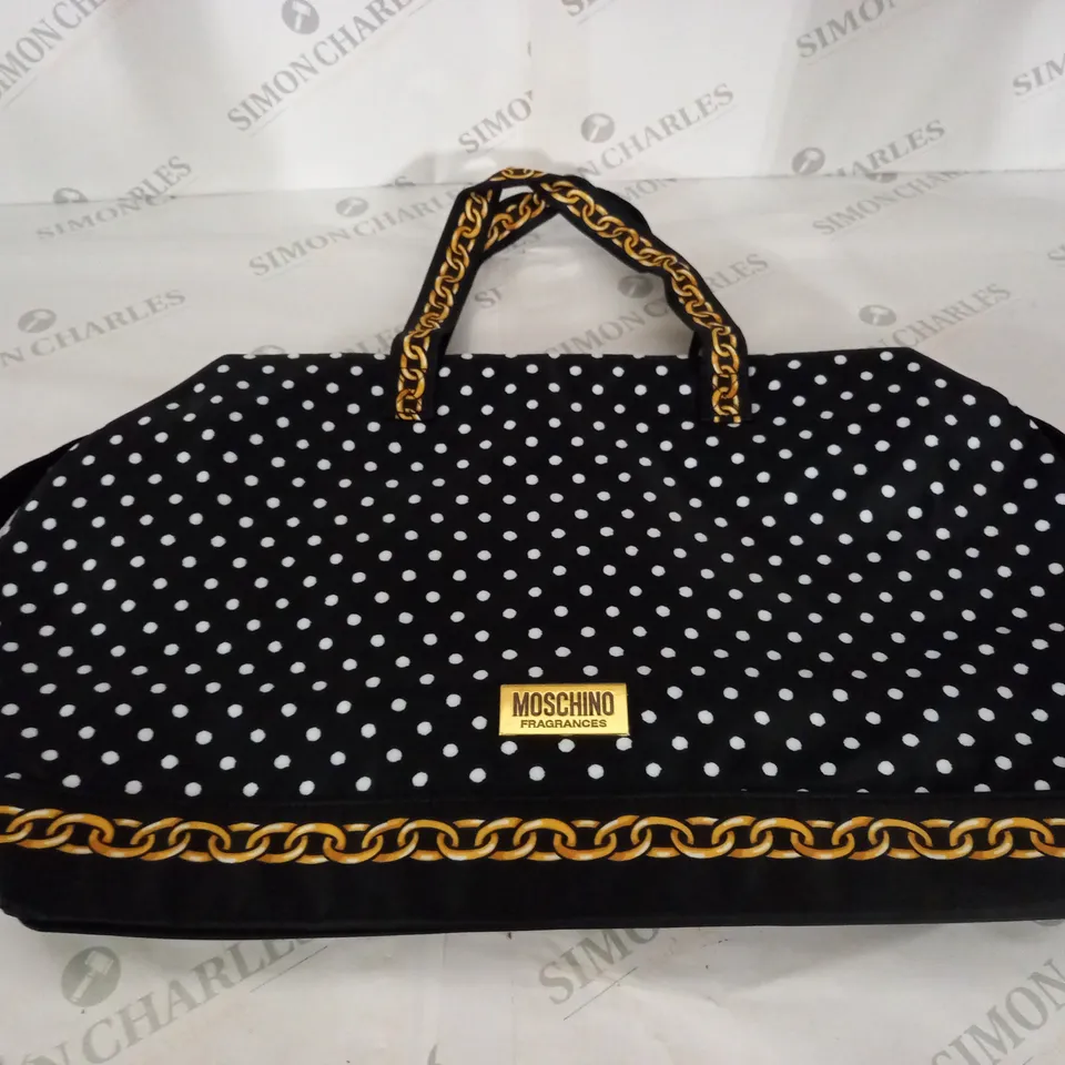 MOSCHINO FRAGRANCES CARRY ALONG BAG IN BLACK/GOLD EFFECT