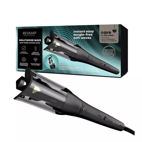 BOXED HOLLYWOOD WAVE, CURL & ADVANCED SHINE AUTOMATIC ROTATING CURLER