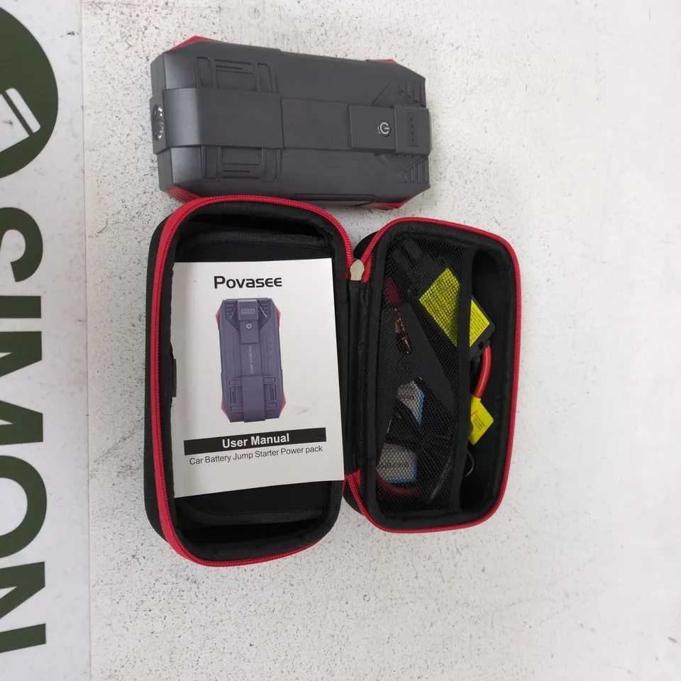 POVASEE CAR JUMP STARTER KIT IN CARRY CASE