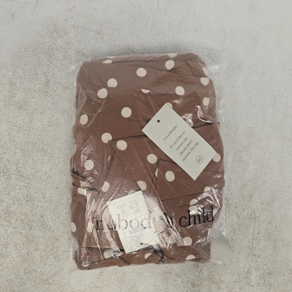 BAGGED NOBODY'S CHILD SHORT SLEEVE STARLIGHT MIDI DRESS IN BROWN SIZE UK 14
