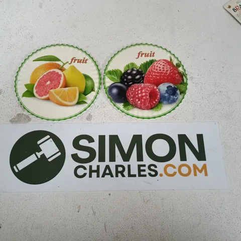2 CERAMIC BOWL COASTER WITH FRUIT DECALS