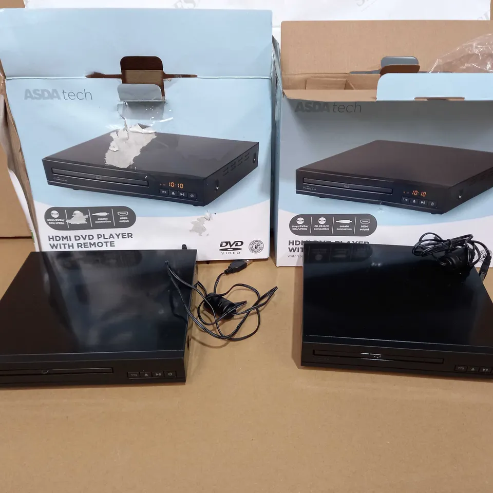 2 ASSORTED HDMI DVD PLAYERS WITH REMOTE