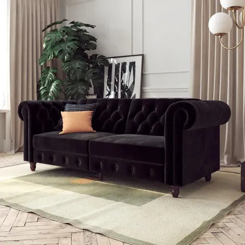 BOXED DIMMITT 3 SEATER CHESTERFIELD SOFA BED (2 BOXES)