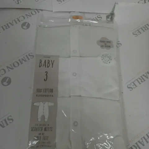PACK OF 3 SLEEPSUITS SIZE 3-6 MONTHS