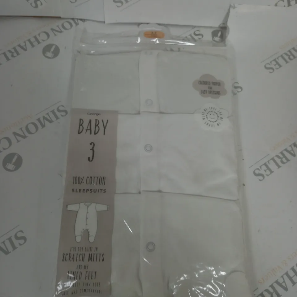 PACK OF 3 SLEEPSUITS SIZE 3-6 MONTHS
