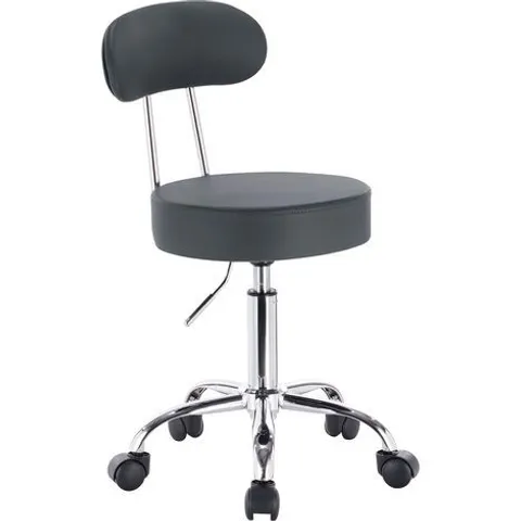 BOXED WOLTU FAUX LEATHER GAS LIFT SWIVEL CHAIR STOOL - GREY