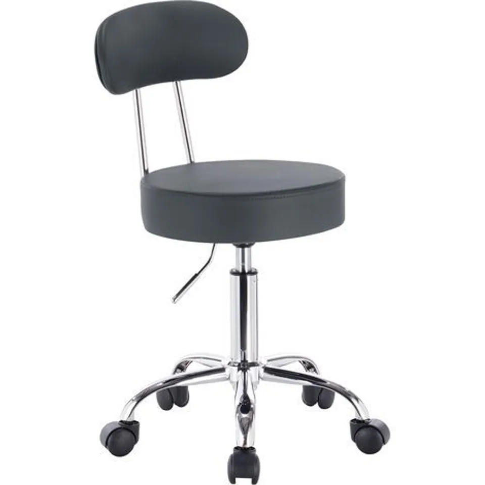 BOXED WOLTU FAUX LEATHER GAS LIFT SWIVEL CHAIR STOOL - GREY