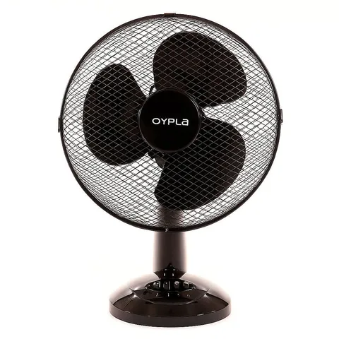 OYPLA ELECTRICAL 12" 3 SPEED OSCILLATING BLACK ELECTRIC DESK HOME OFFICE FAN