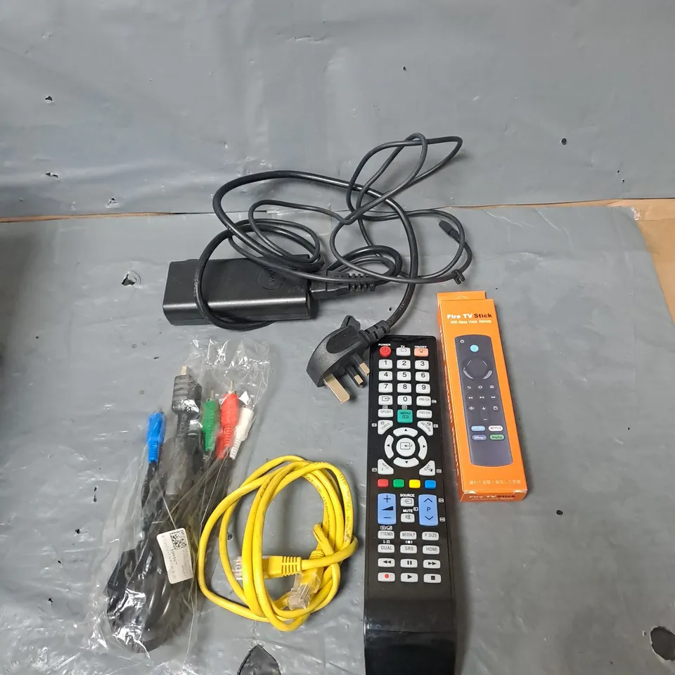 APPROXIMATELY 20 ELECTRICAL ITEMS TO INCLUDE FIRE TV REMOTE, POWER SUPPLY AND TELEPHONE CABLES