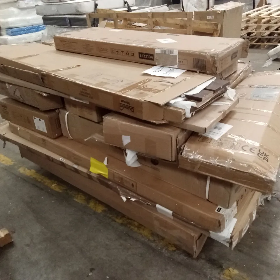 PALLET OF ASSORTED INCOMPLETE DESIGNER FURNITURE PARTS AND PIECES