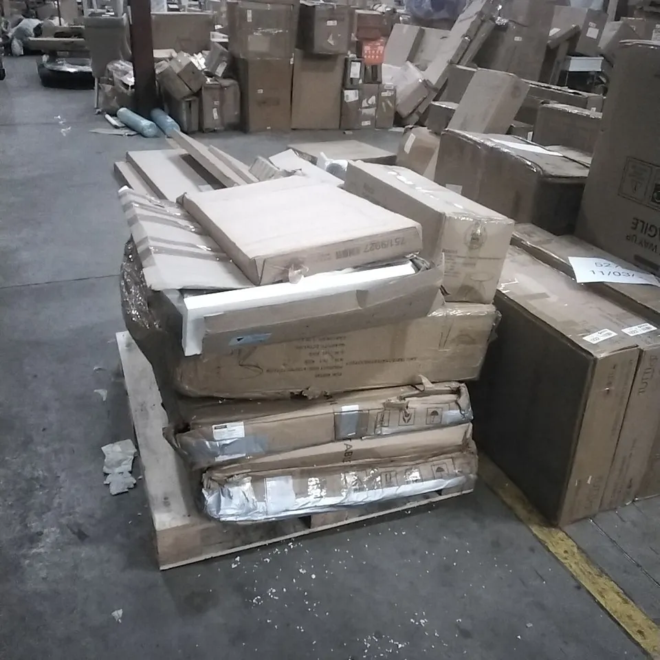 Pallet containing assorted, incomplete Furniture parts and pieces 