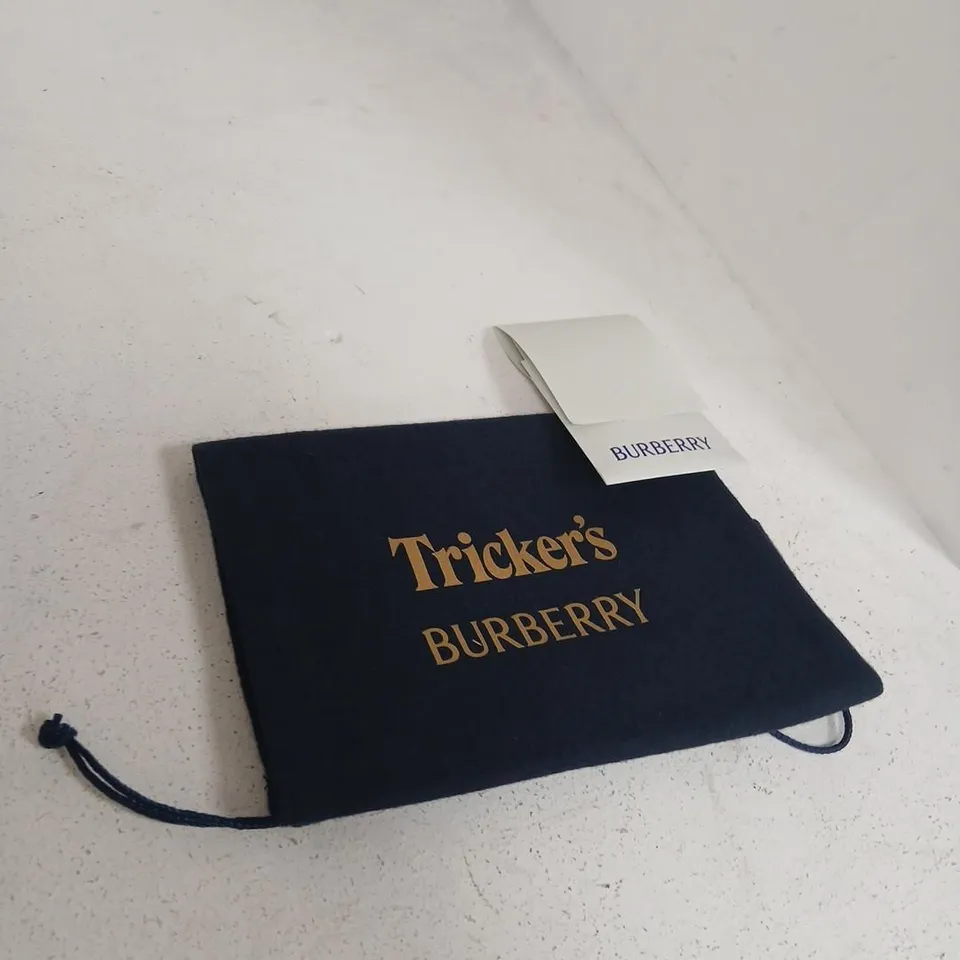 TRICKER'S X BURBERRY DERBY SHOES – BLACK LEATHER, RUBBER SOLE, BOXED WITH BURBERRY POUCH