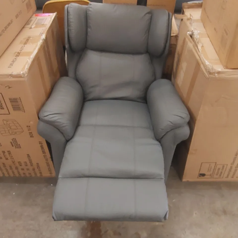 DESIGNER FAUX LEATHER MANUAL RECLINER ARMCHAIR 