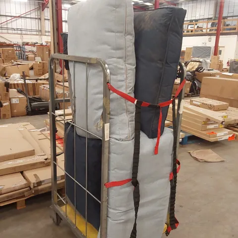 CAGE OF ASSORTED SOFA CUSHIONS