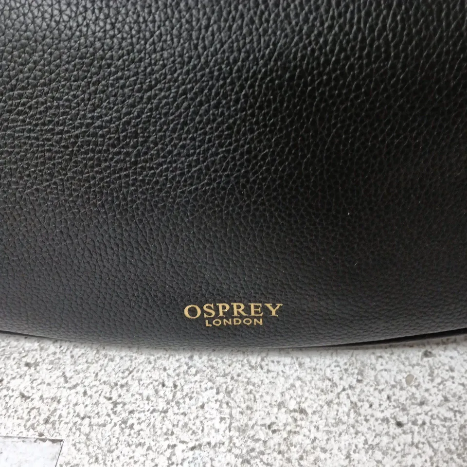 OSPREY LONDON BLACK PEBBLE LEATHER SHOULDER BAG