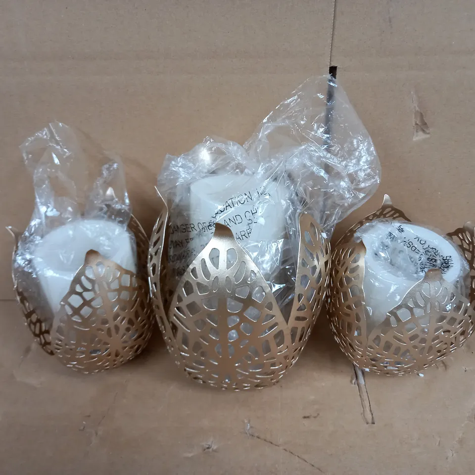 OUTLET ALISON CORK SET OF 3 CANDLE HOLDERS WITH LED CANDLES