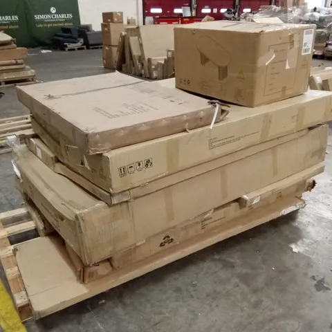 PALLET OF ASSORTED INCOMPLETE DESIGNER FURNITURE AND FURNITURE PARTS
