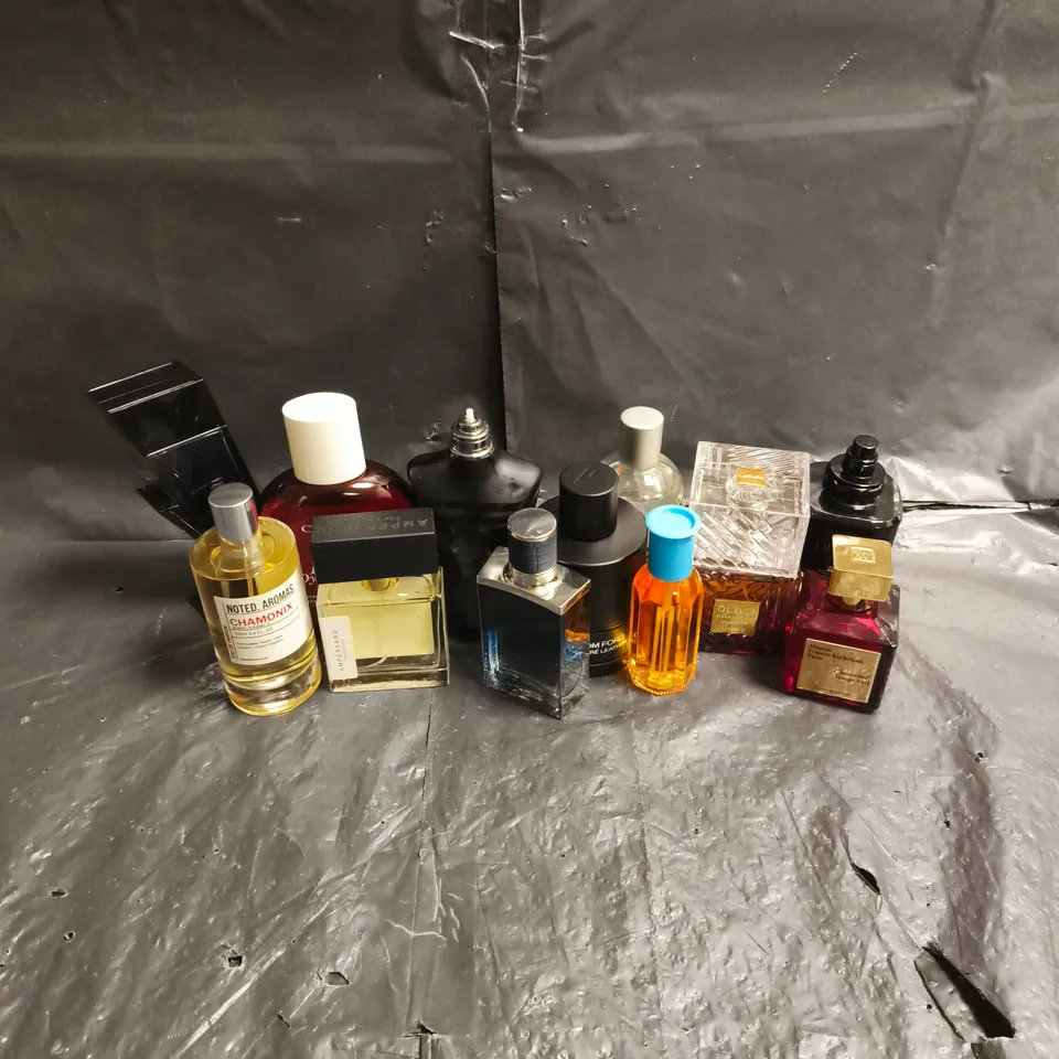 APPROXIMATELY 12 ASSORTED UNBOXED FRAGRANCES TO INCLUDE - TOM FORD, BACCARAT ROUGE 540, CLAIRINS AROMA - ETC - COLLECTION ONLY