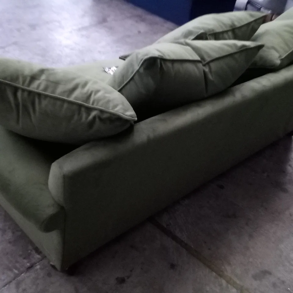 QUALITY THE LOUNGE CO DESIGNER 3 SEATER SOFA - MOSS FABRIC 