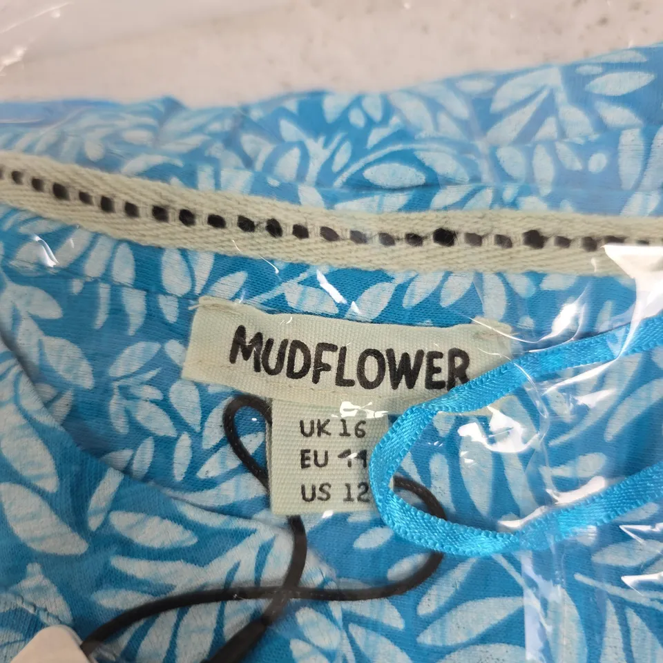 MUDFLOWER WOMEN'S BLUE FLORAL DRESS – UK 16 (EU 41, US 12)