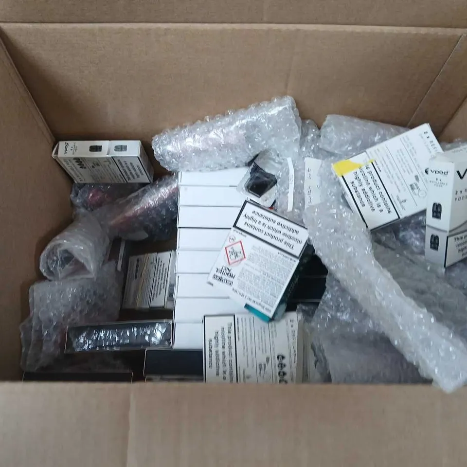 BOX OF APPROXIMATELY 35 ASSORTED E-CIGARETTES AND COMPONENTS TO INCLUDE: DOT PRO VAPE KITS 
