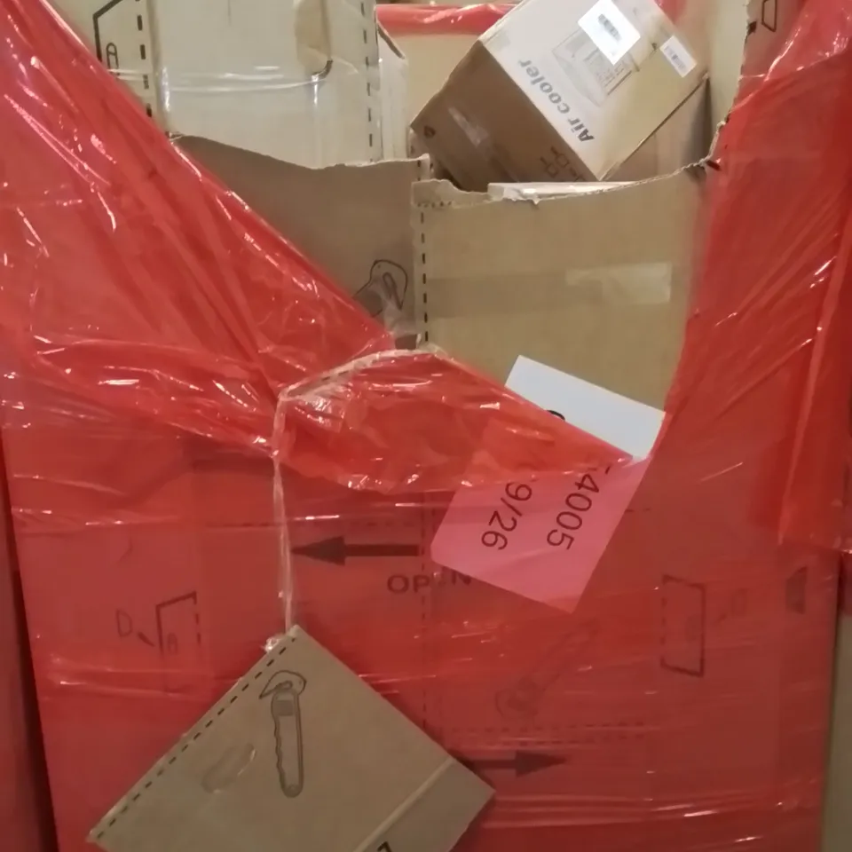 PALLET OF ASSORTED HOUSEHOLD GOODS AND PRODUCTS TO INCLUDE;AIR COOLER,WATER COUNTERTOP UNIT
