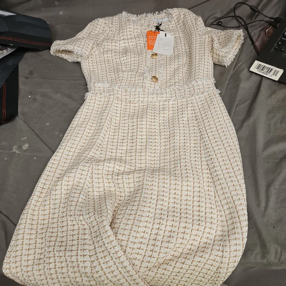 LK BENNETT DR JULIA DRESS – CAMEL/CREAM, UK 12